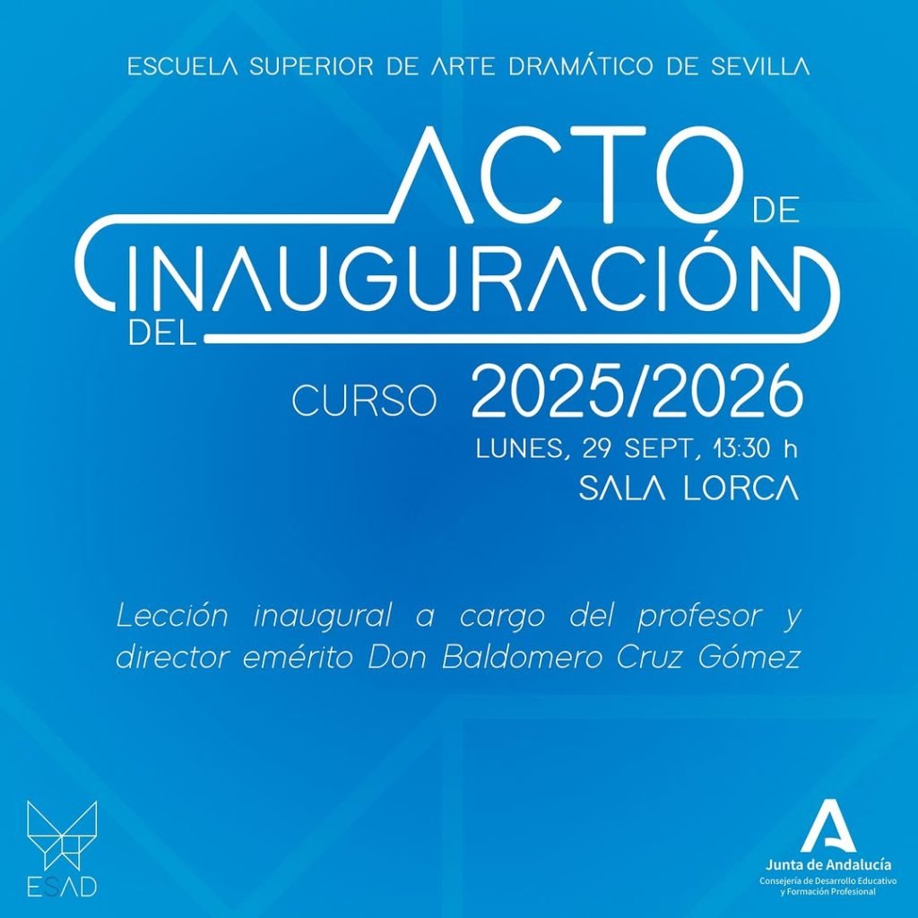 🎭✨ ¡Arrancamos un nuevo curso en la ESAD Sevilla! Este lunes 29 de septiembre a las 13:30 h celebramos el acto de inaug…