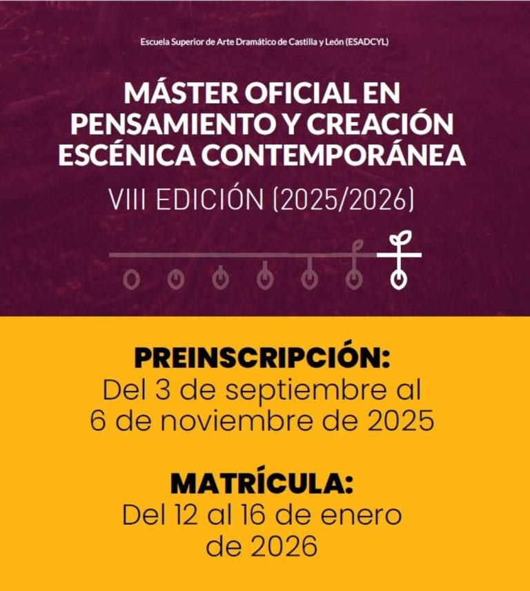📢 Abiertas las inscripciones para el Máster en Pensamiento y Creación Escénica Contemporánea #esadcyl 🎭 🎭 Una oportun…