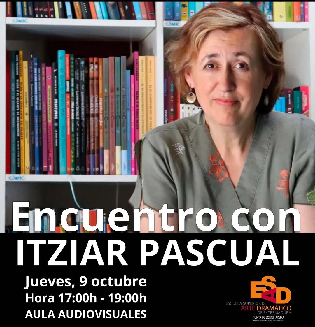 🎭 ENCUENTRO CON ITZIAR PASCUAL 📅 Jueves 9 de octubre. 🕖 De 17:00h a 19:00h 📍Aula Audiovisuales. 🎟️Actividad gratuit…