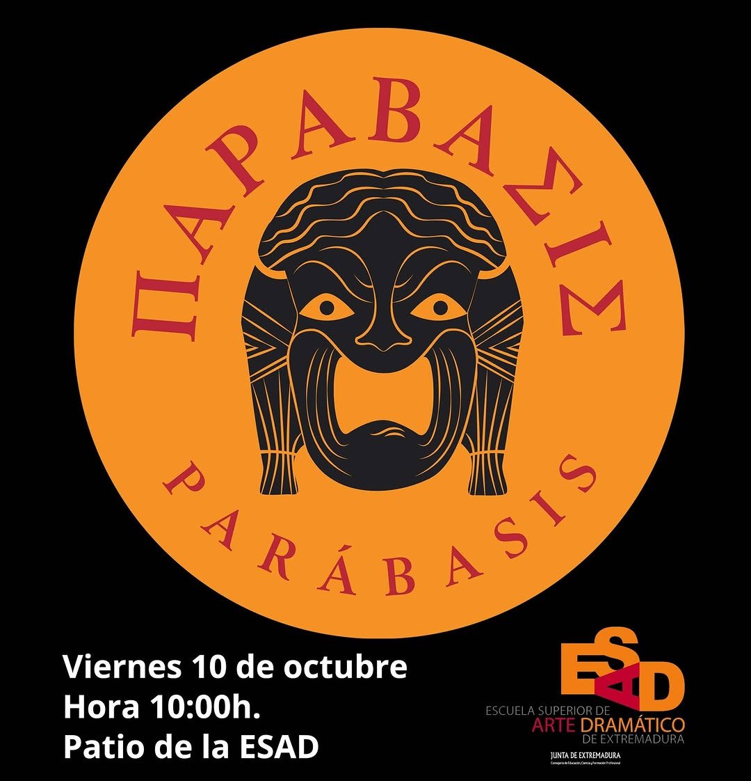 🎭 PRESENTACIÓN PARÁBASIS X 📅 Viernes 10 de octubre 🕖10:00h 📍Patio de la ESAD 🎟️Entrada libre hasta completar aforo …