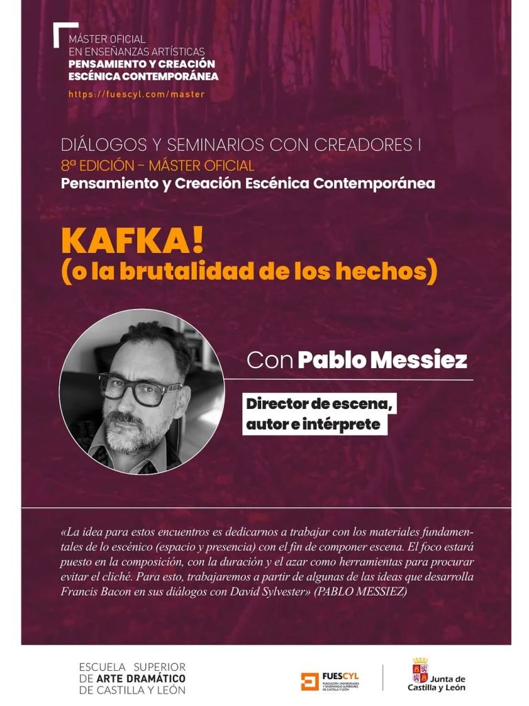 🎭 Pablo Messiez se une al Máster en Pensamiento y Creación Escénica de la ESADCYL! 📅 ¡Preinscripción abierta! Autor de…