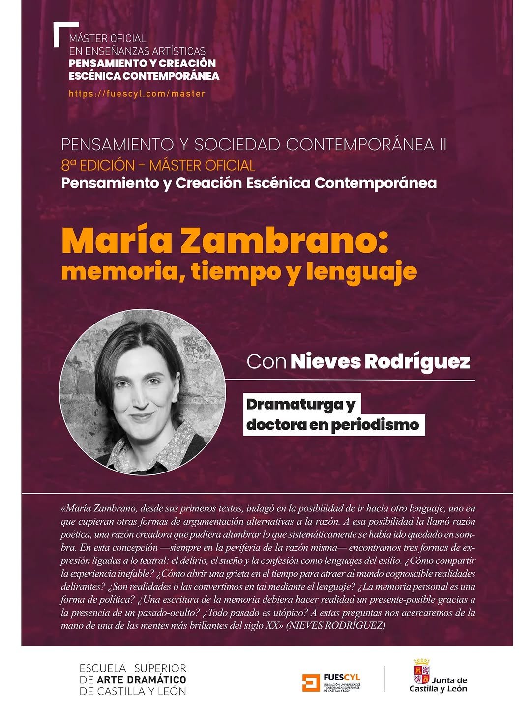🧠✨ Nueva voz en el Máster en Pensamiento y Creación Escénica de la ESADCYL 🎭📚 En la octava edición del máster, se inc… 🧠✨ Nueva voz en el Máster en Pensamiento y Creación Escénica de la ESADCYL 🎭📚 En la octava edición del máster, se inc…