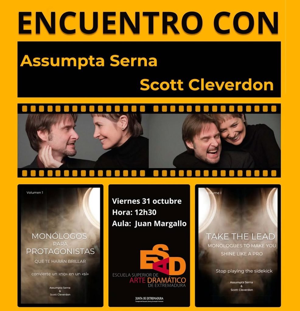 🎭ENCUENTRO CON ASSUMPTA SERNA Y SCOTT CLEVERDON 📅 viernes 31 octubre 🕖12:30h 📍Aula Juan Margallo (Teatrillo) 📣Este …