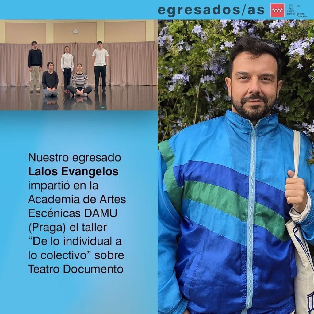 ✨ Orgullo RESAD ✨ Nuestro egresado en Dirección Escénica, Lalos Evangelos ha impartido el taller “De lo individual a lo …