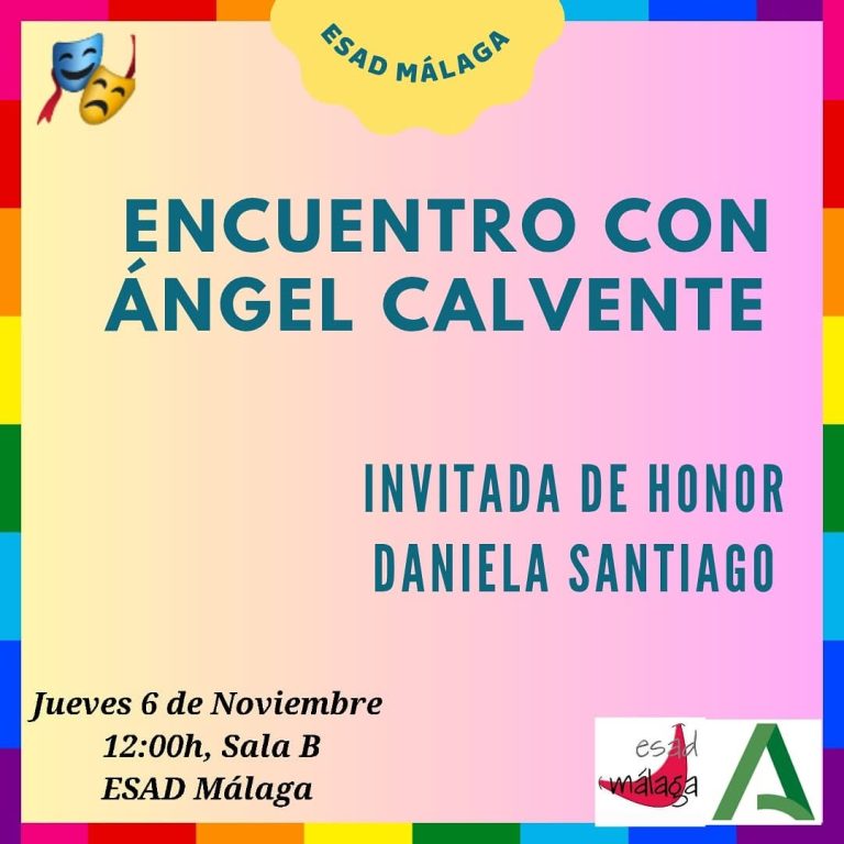 🎭✨ Encuentro con Ángel Calvente.✨🎭 Este jueves 6 de noviembre a las 12:00h en la Sala B tenemos una cita muy especial….