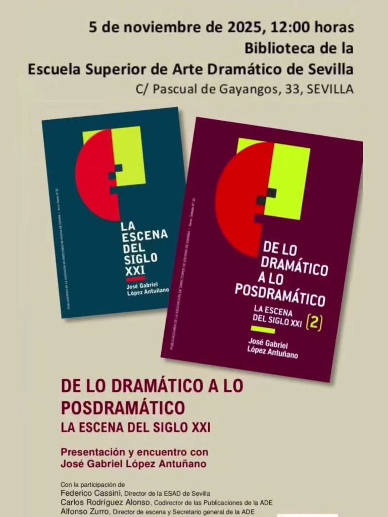 📚 Presentación de libro y encuentro con José Gabriel López Antuñano en la ESAD de Sevilla El miércoles 5 de noviembre, …