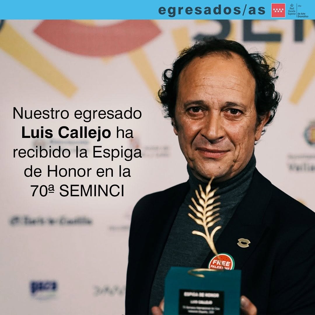 ✨ Orgullo RESAD ✨ Nuestro egresado en Interpretaci&oacute;n Luis Callejo ha recibido la Espiga de Honor en la 70&ordf; Semana Intern&hellip;