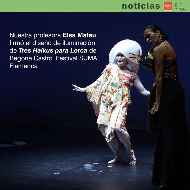 📣 NOTICIA 📣 Nuestra profesora Elsa Mateu ha sido la responsable del diseño de iluminación de “Tres Haikus para Lorca”,…
