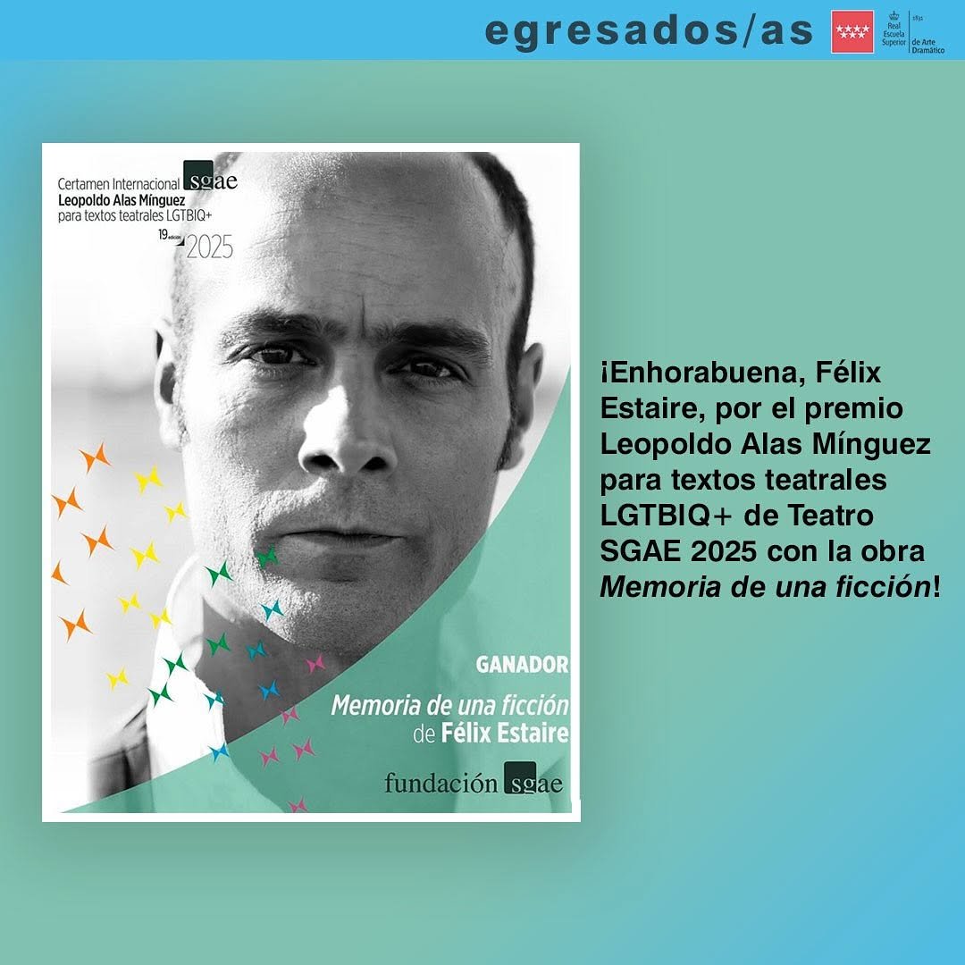 🏳️&zwj;🌈 ORGULLO RESAD 🏳️&zwj;🌈 Nuestro profesor F&eacute;lix Estaire (y tambi&eacute;n) egRESADo ha sido galardonado con el 19&ordm; Premio Le&hellip;