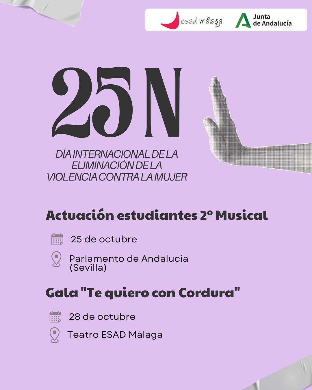 ✨ 25N &middot; D&iacute;a Internacional de la Eliminaci&oacute;n de la Violencia contra la Mujer ✨ Desde ESAD M&aacute;laga nos sumamos a esta fecha&hellip;