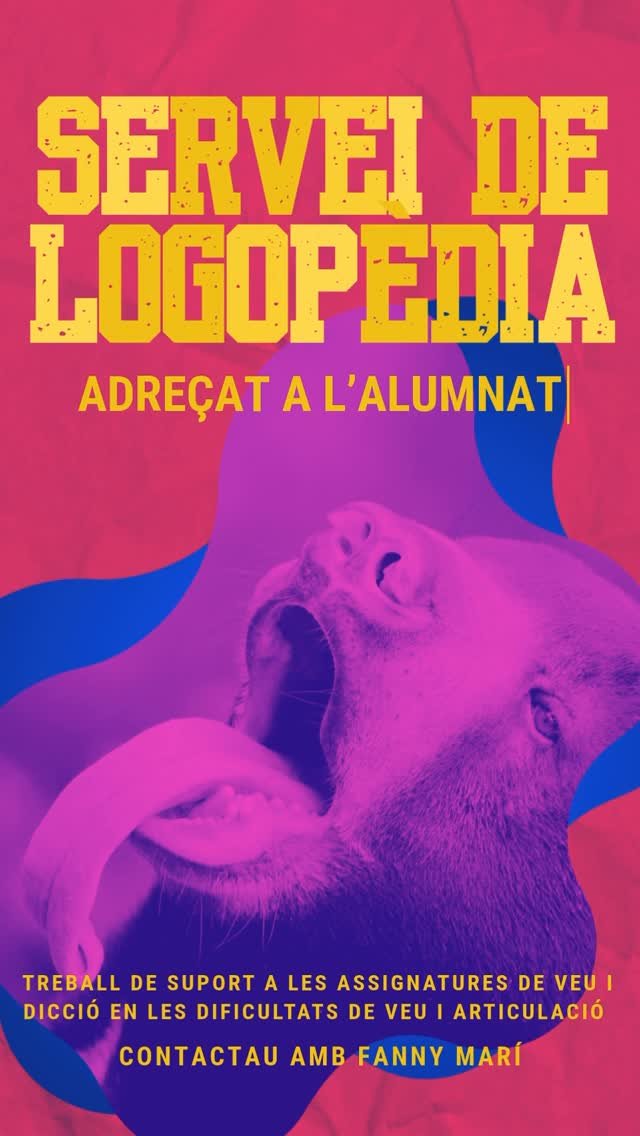 La professora Fanny Marí ofereix aquest servei de logopèdia a tot l’alumnat que ho desitgi. @fannyleeks
