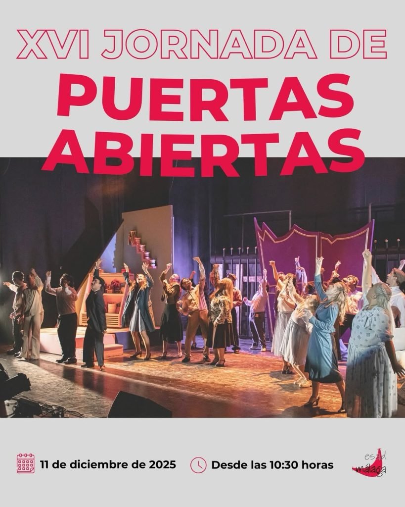 ✨🎭 XVI Jornada de Puertas Abiertas en ESAD Málaga 🎭✨ 📅 11 de diciembre ⏰ A partir de las 10:30 h ¡Ya está aquí uno de… ✨🎭 XVI Jornada de Puertas Abiertas en ESAD Málaga 🎭✨ 📅 11 de diciembre ⏰ A partir de las 10:30 h ¡Ya está aquí uno de…