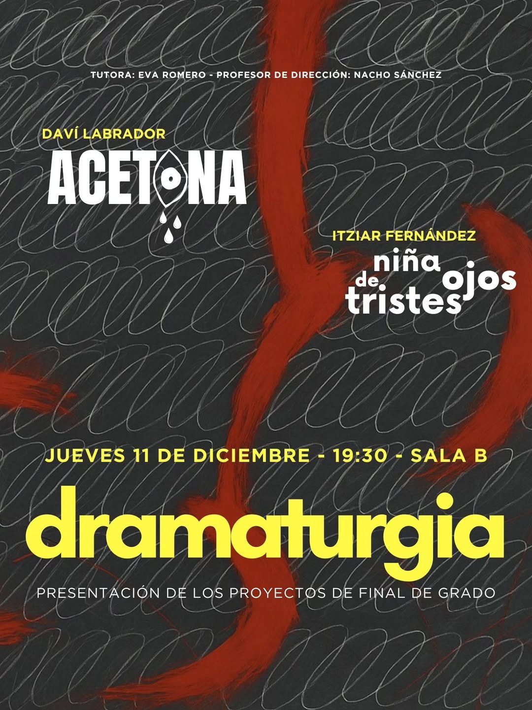 🎭 Muestra de Proyectos Fin de Carrera &ndash; 4&ordm; Dramaturgia Este jueves 11 de diciembre, nuestros alumnos presentan sus trab&hellip;