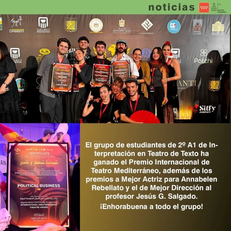 📣 #NoticiasResad ¡Estamos de enhorabuena! 🥳 El grupo de estudiantes 2º A1 de Interpretación en Teatro de Texto ha gana…