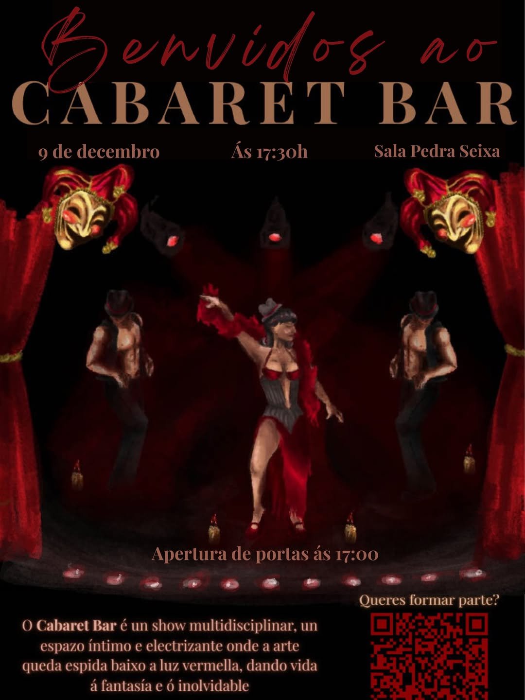 Benvidos ao CABARET BAR 🌹 📅 9 de decembro ⏰ 17:30 h 📍 Sala Pedra Seixa (ESADg) 🎭 Non che perdas o noso evento multid&hellip;