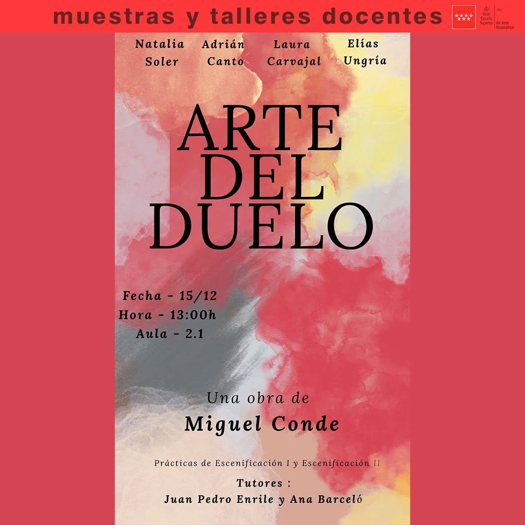 🎭 Muestras y talleres docentes 🎭 T&iacute;tulo:Arte del duelo, de Miguel Conde. 📘 Una creaci&oacute;n nacida del trabajo de las asi&hellip;