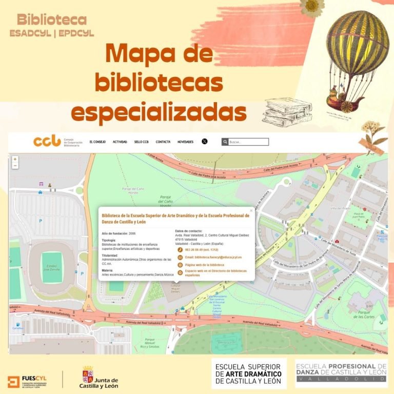 &iexcl;Nos han puesto en el mapa! La #biblioteca de la @esadcyl y de la @epdcylvalladolid figura en el mapa de bibliotecas esp&hellip;
