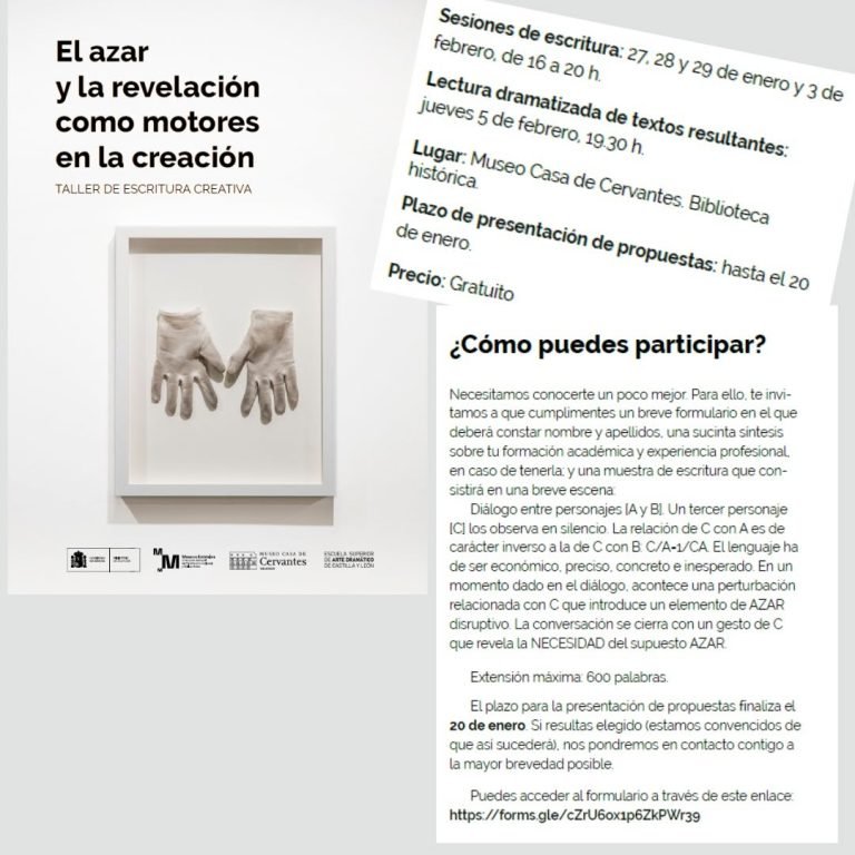 Taller de escritura creativa | El azar y la revelaci&oacute;n como motores en la creaci&oacute;n La @esadcyl ha organizado en colabora&hellip;