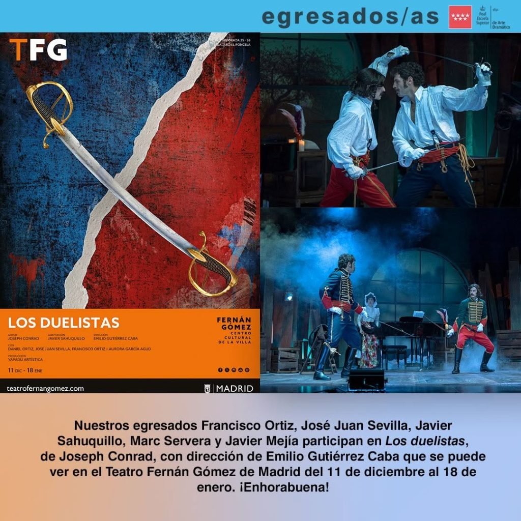 ✨ Orgullo RESAD ✨ Celebramos el estreno de Los duelistas, adaptaci&oacute;n de la c&eacute;lebre novela de Joseph Conrad, bajo la dire&hellip;