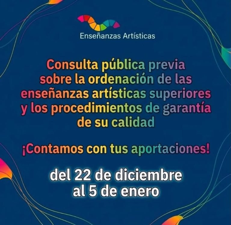 📌 Otras instituciones &iexcl;Se ha abierto la consulta p&uacute;blica previa sobre la nueva ordenaci&oacute;n de las ense&ntilde;anzas art&iacute;sticas &hellip;