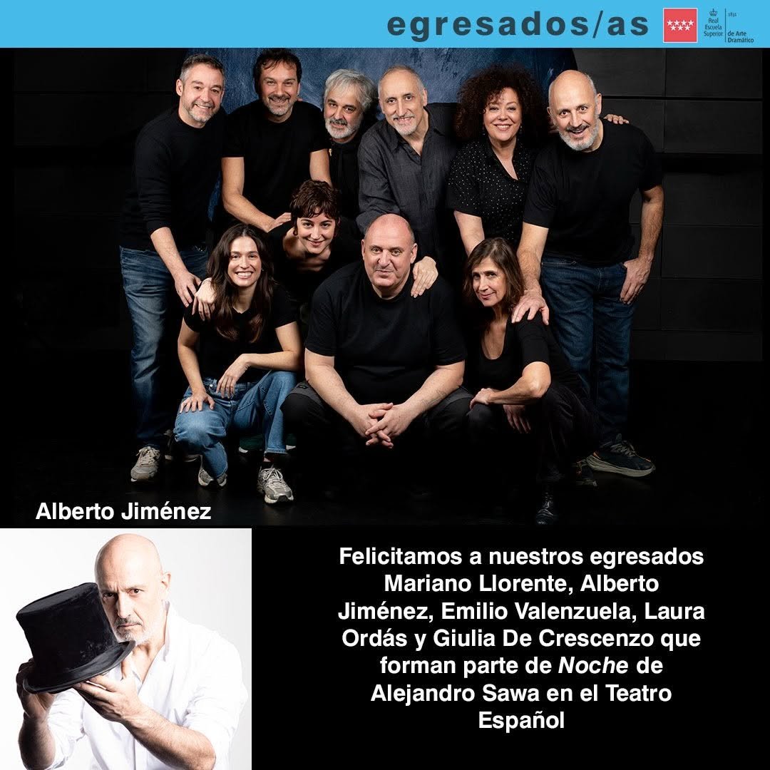 ✨ Orgullo RESAD ✨ Hoy celebramos con emoci&oacute;n el estreno de Noche, de Alejandro Sawa, en el Teatro Espa&ntilde;ol &mdash;una pieza int&hellip;