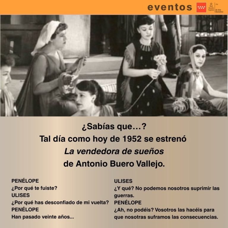 ✨ &iquest;Sab&iacute;as que&hellip;? ✨ Tal d&iacute;a como hoy, en 1952, se estren&oacute; La vendedora de sue&ntilde;os de Antonio Buero Vallejo en el Teatro Esp&hellip;
