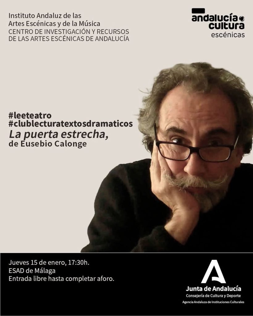 🎭 #LeeTeatro | Club de lectura de textos dram&aacute;ticos Te invitamos a la cita de &ldquo;La puerta estrecha&rdquo;, de Eusebio Calonge,&hellip;